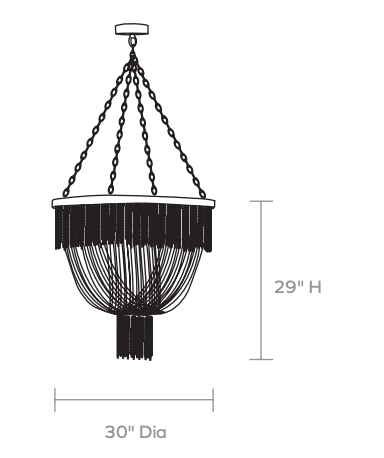 Le Carmen Coco Bead Chandelier - Dark Bronze