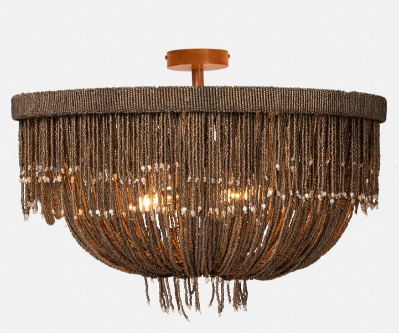 Le Carmen Cocoa Bead Semi-Flush Chandelier - Dark Bronze