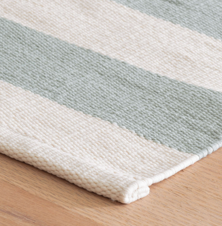 Catamaran Stripe Indoor/Outdoor Rug - Light Blue & Ivory