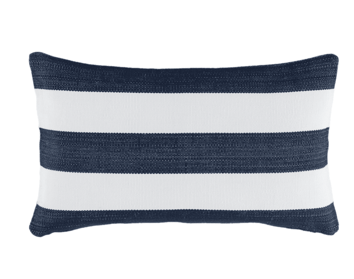 Catamaran Outdoor Pillow - Navy & White