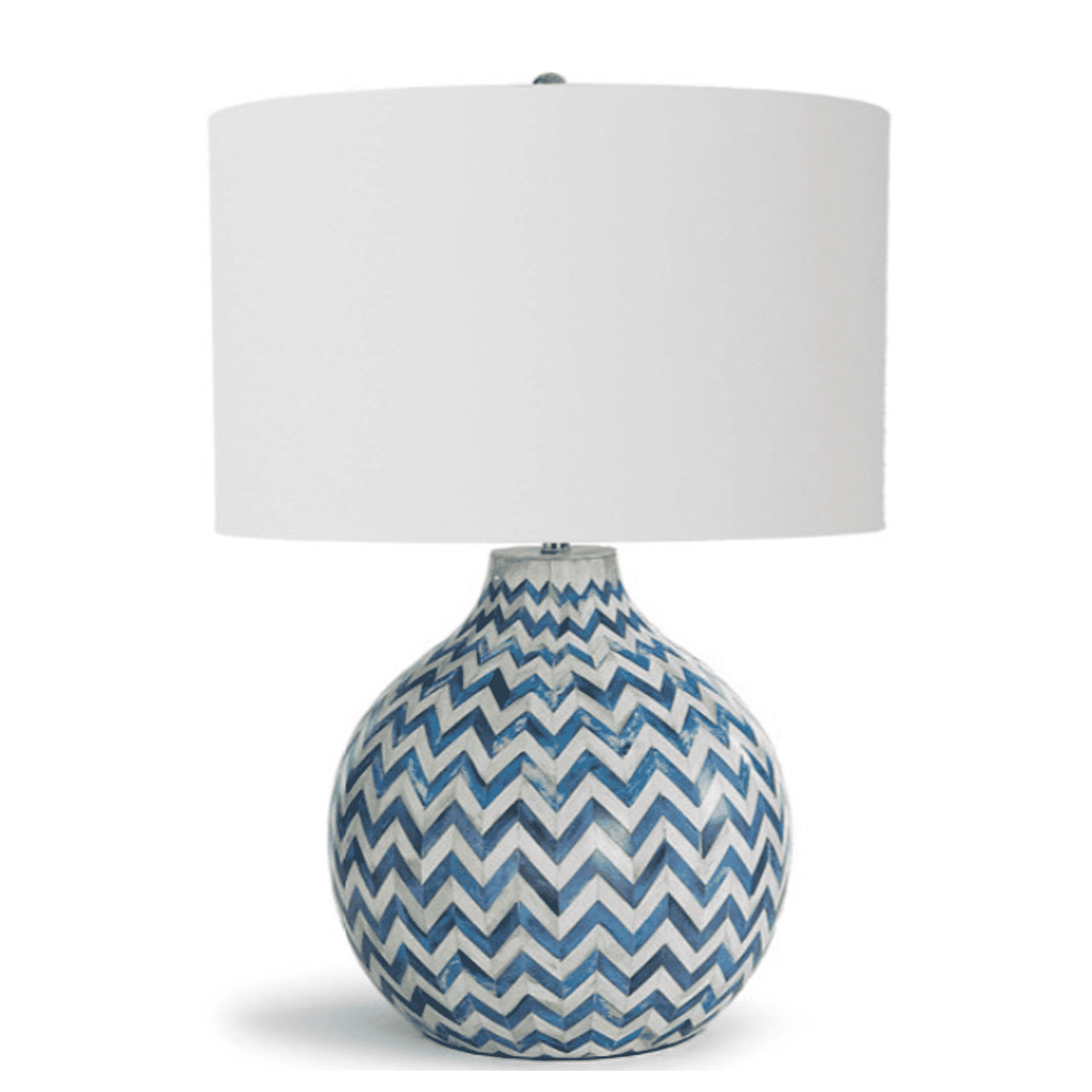 Chevron Bone Table Lamp - Indigo