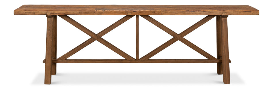 Vintage Double X Base Console Table