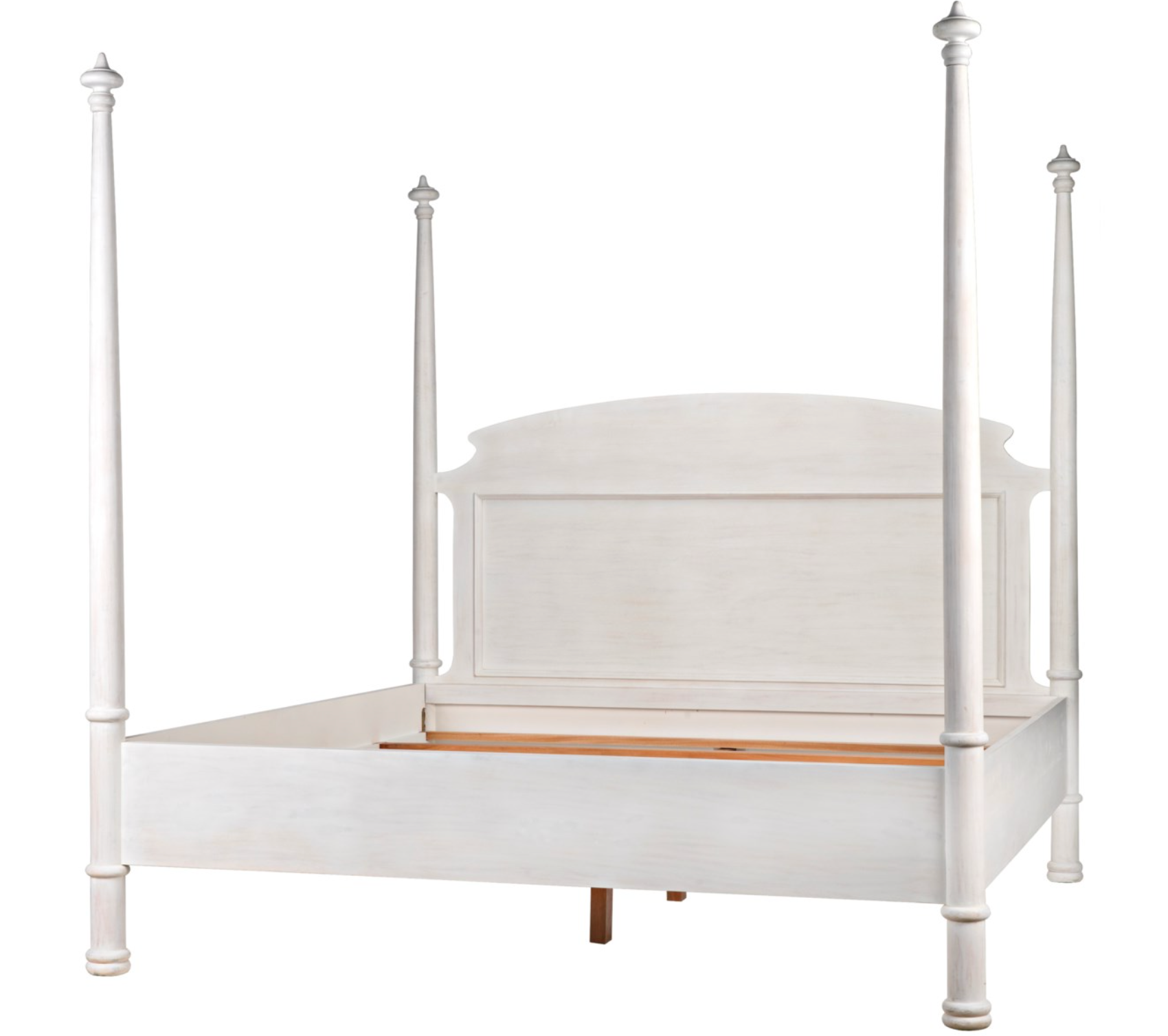 Cosmopolitan Four Poster White Wash Bed - Eastern King