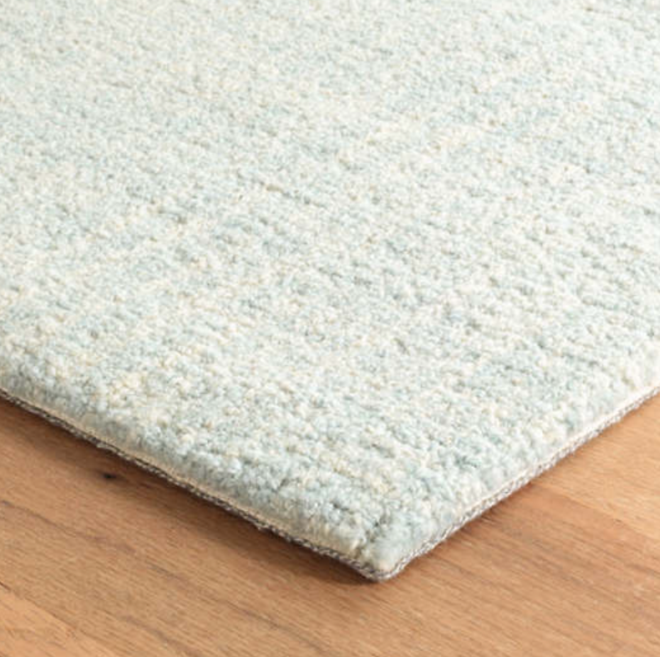 Crosshatch Micro Hooked Wool Rug - Sky Blue