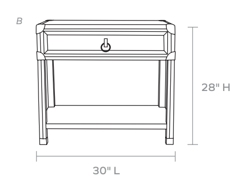 Denby Striped Canvas Night Table - Two Sizes