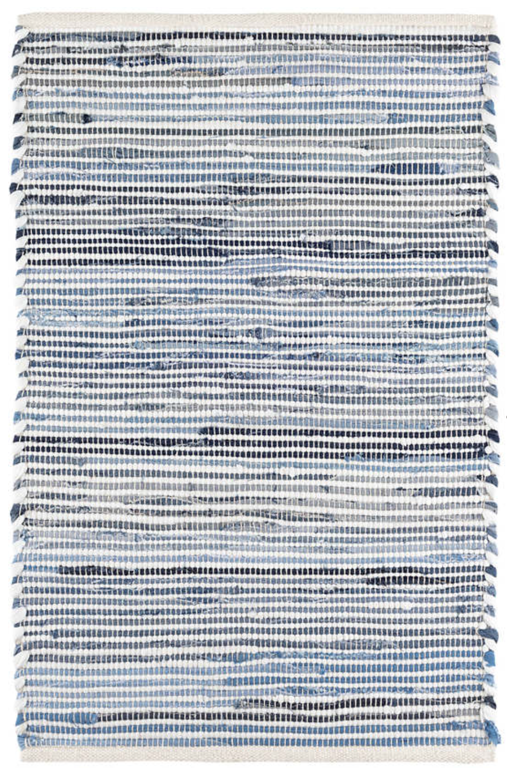 Denim Rag Ribbed Handwoven Cotton Rug