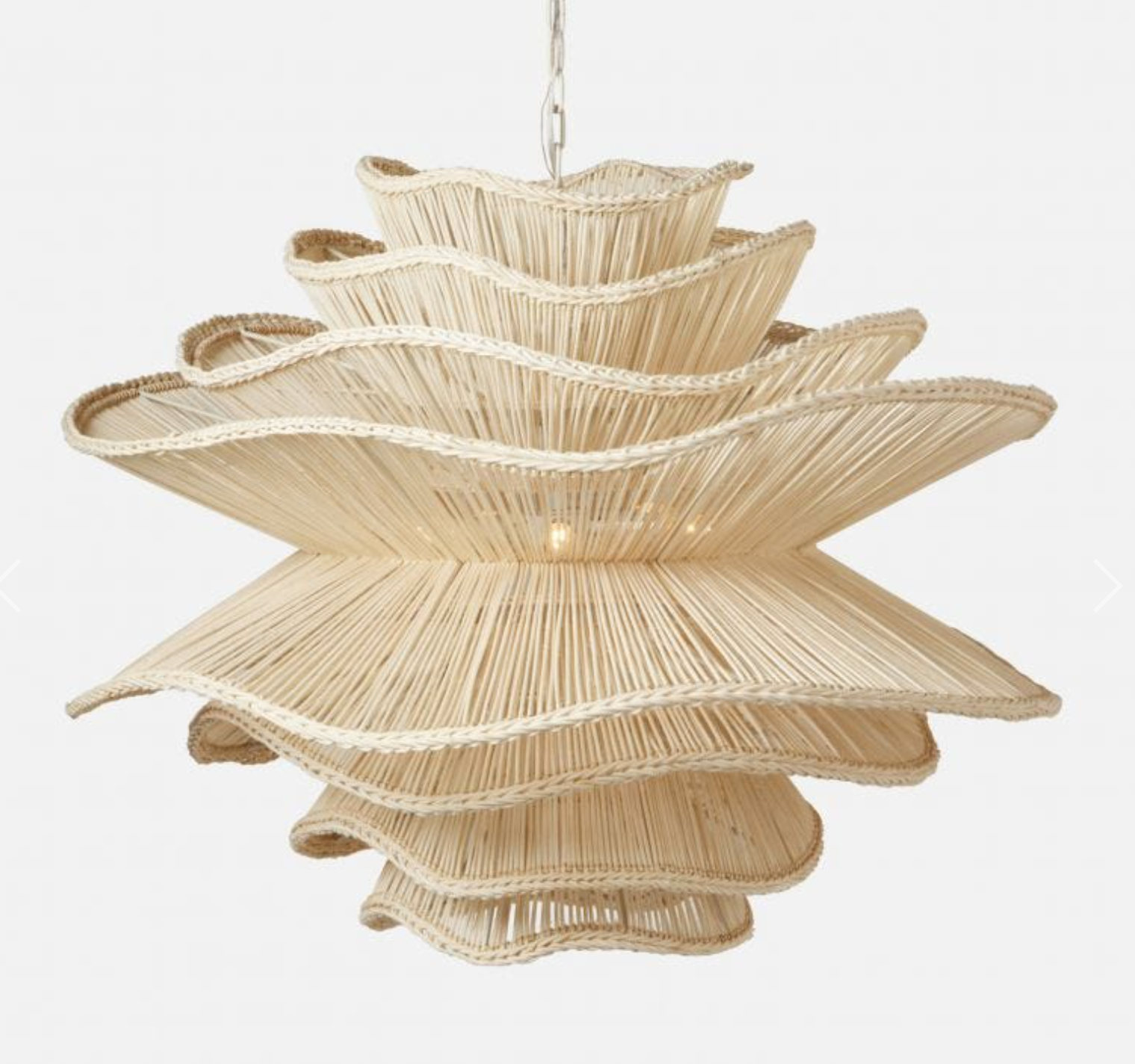 Elba Rattan Chandelier in White Rattan - Three Sizes