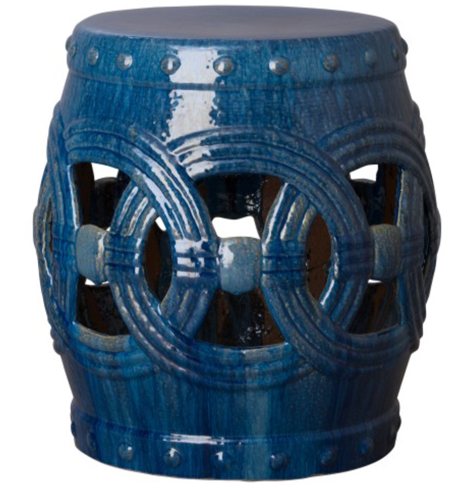 Eternal Rings Garden Stool - Marine Blue