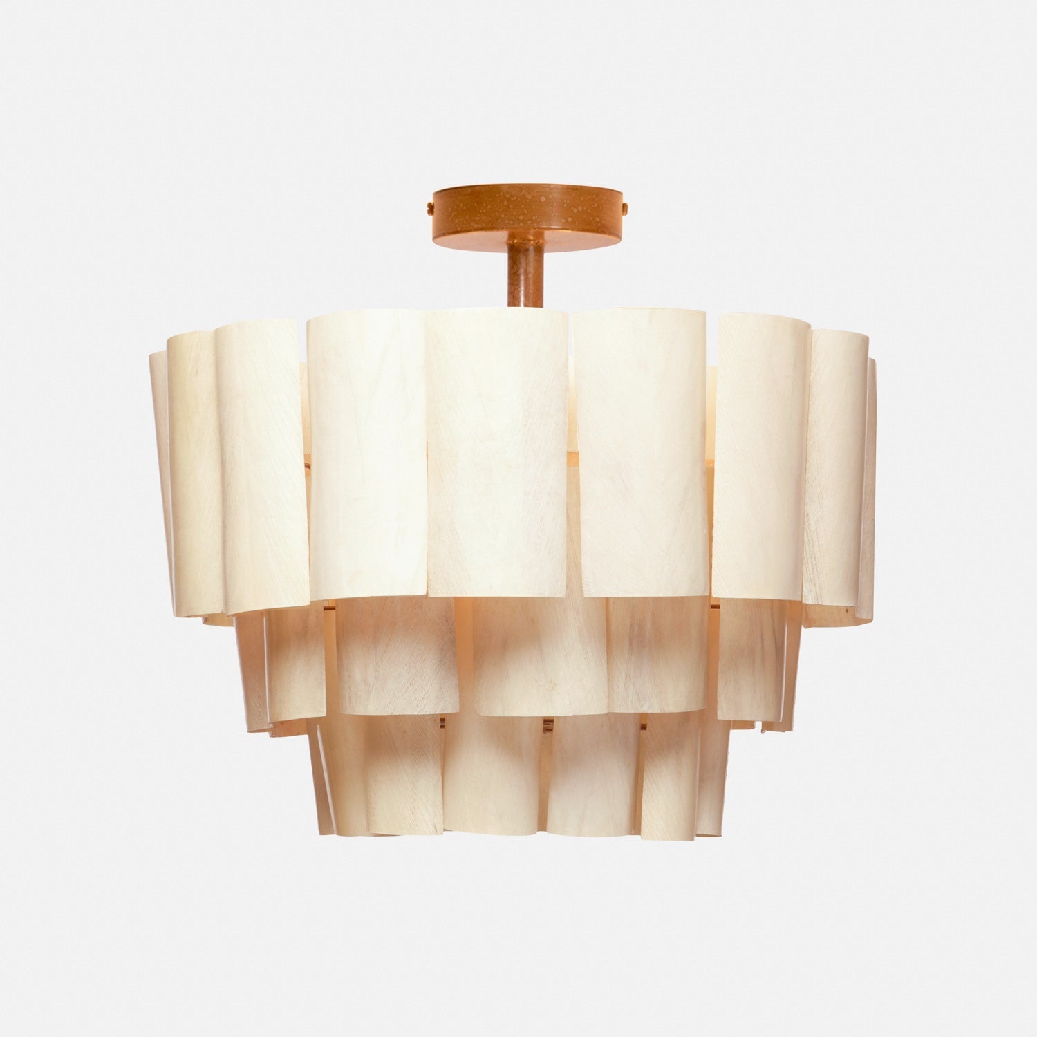 Madison Banana Bark Semi-Flush Chandelier - Ivory