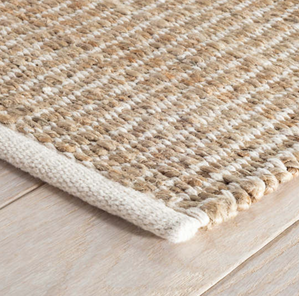 Gridwork Ivory Woven Jute Rug