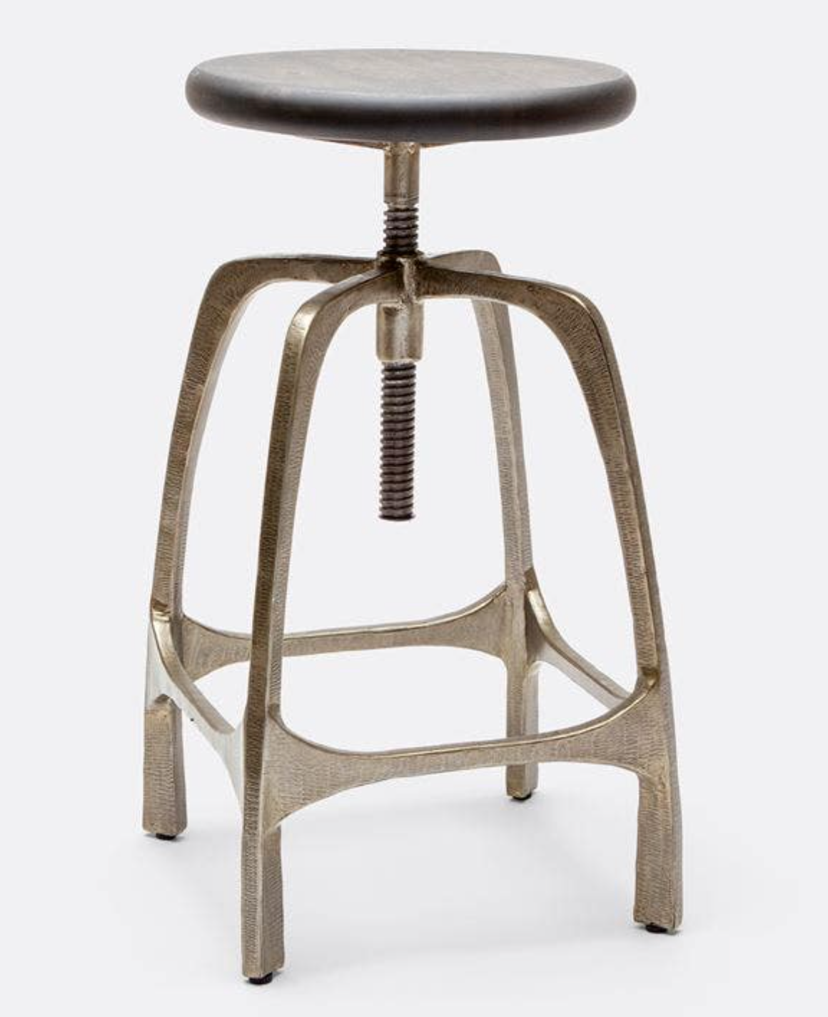 Becket Aged Iron Counter Stool - Silver or Bronze