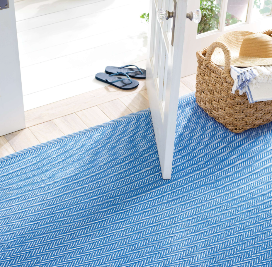 Herringbone Indoor/ Outdoor Rug - French Blue