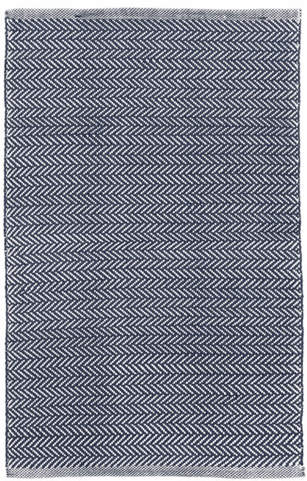 Herringbone Indoor/ Outdoor Rug - Navy & Ivory