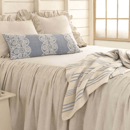 Ibiza French Blue Striped Throw