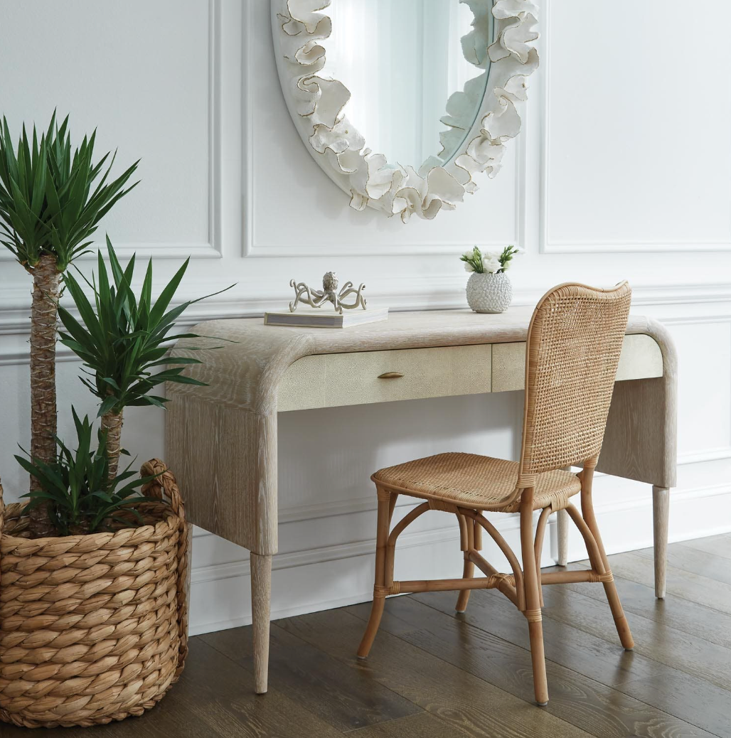 Leighton Whitewash Shagreen Desk - Two Sizes