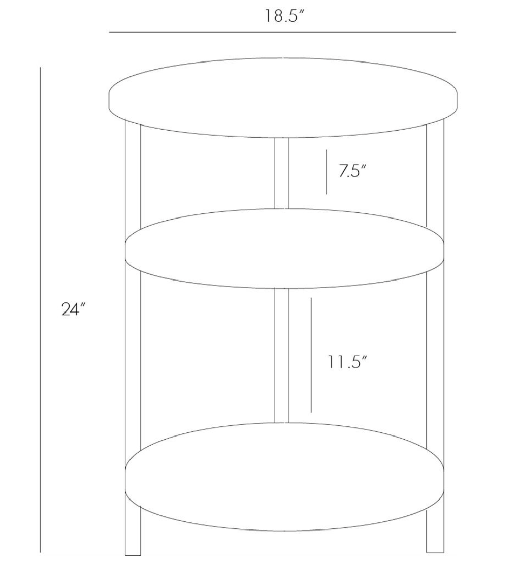 Melbourne Petite Three-Tier Side Table