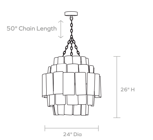 Madison Banana Bark Chandelier - Natural Dark