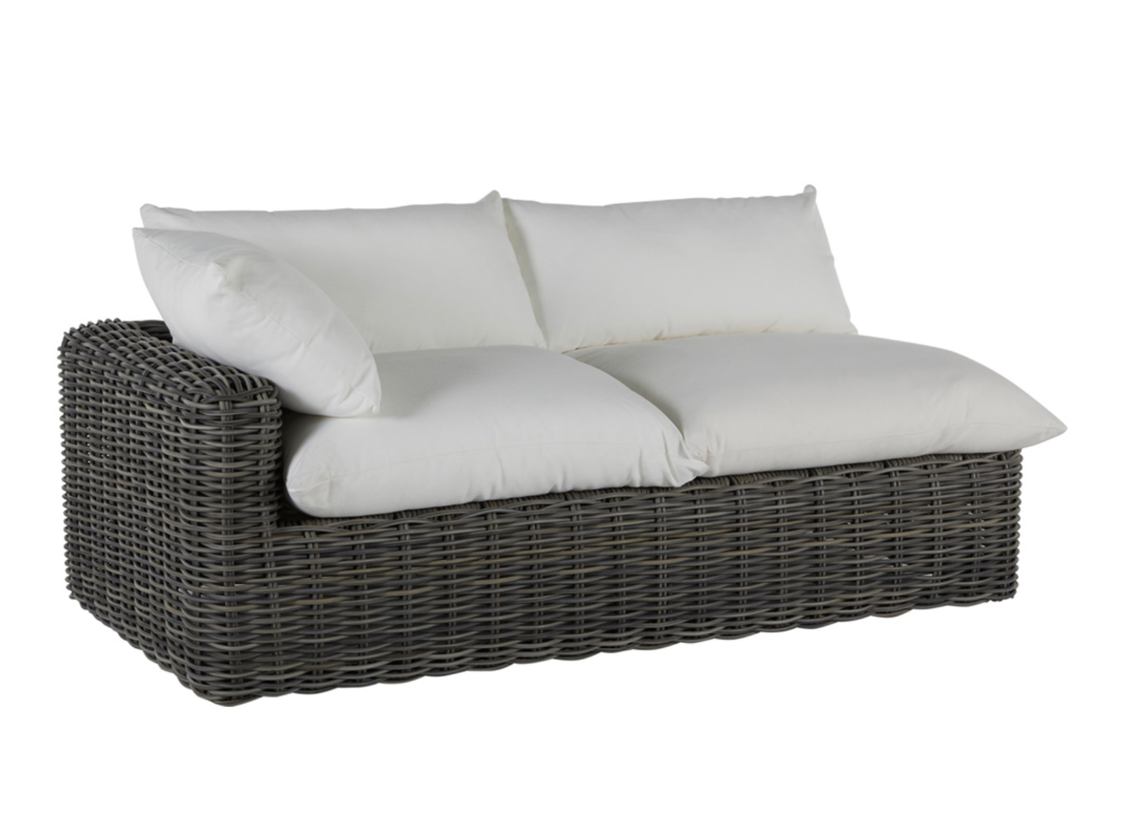 Kona Outdoor Wicker Left Arm Facing Loveseat - Slate Gray