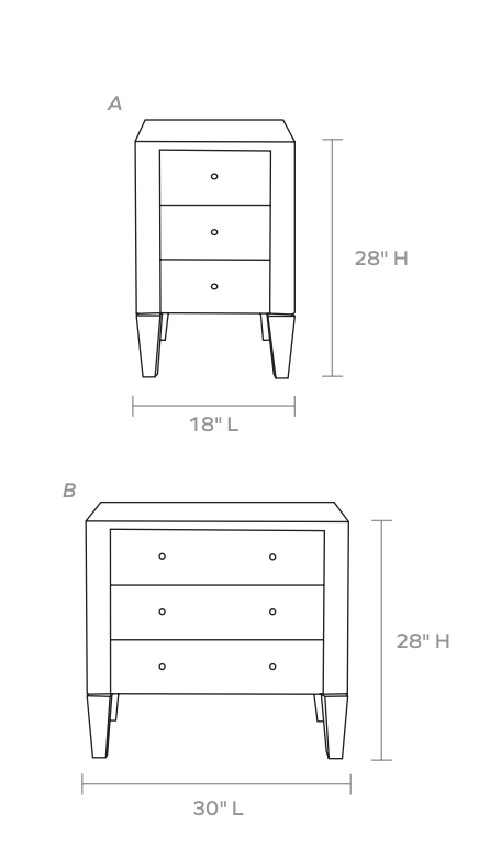 Moonstone Bay Vintage Shagreen Nightstand- Vintage White (Two Sizes)