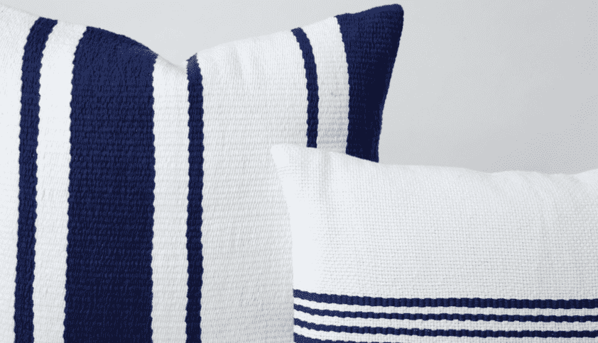 Carilo Beach Striped Throw Pillows or Throw - Natural & Navy Blue