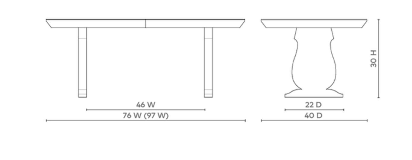 Portofino White Extension Dining Table