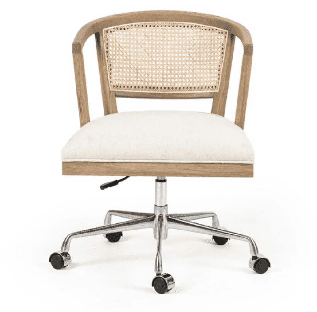 Aveda Curved Rattan Desk Chair - Natural