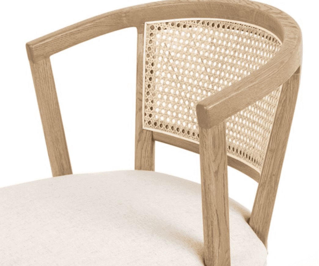 Aveda Curved Rattan Desk Chair - Natural