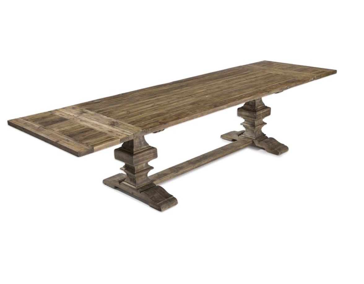 Remington Large Extension Recycled Wood Dining Table - Dark Honey