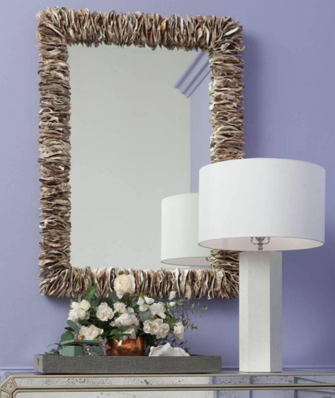 Montego Stacked Oyster Shell Mirror