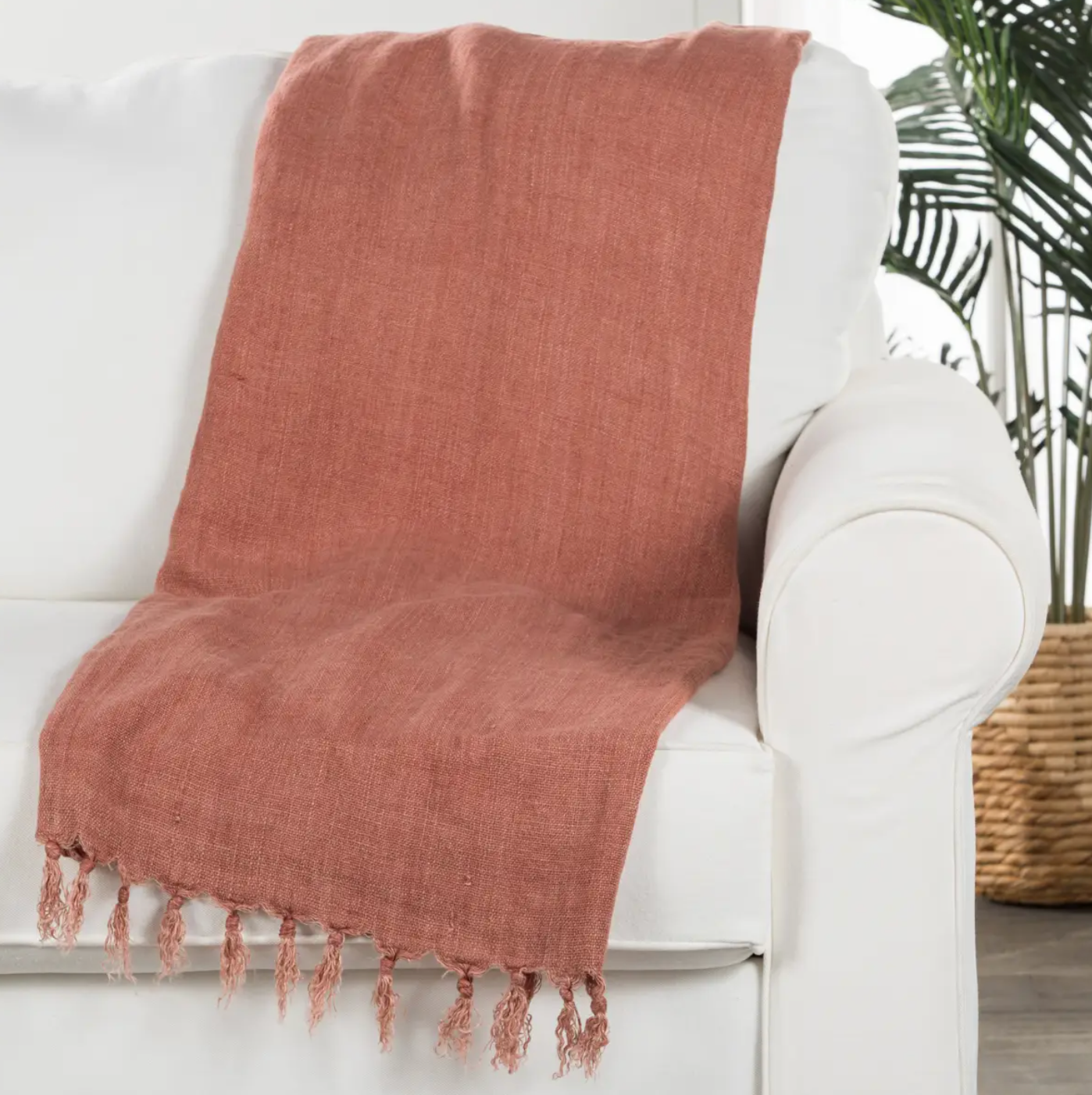 Maui Linen Throw - Terracotta