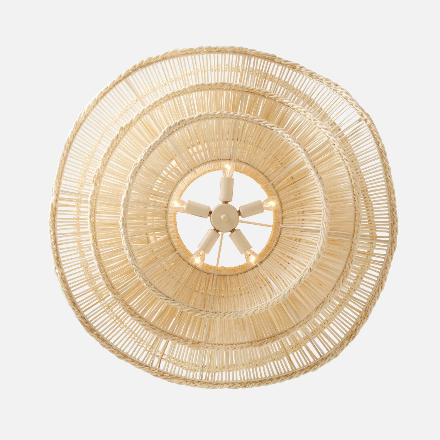 Elba Rattan Chandelier in White Rattan - Three Sizes