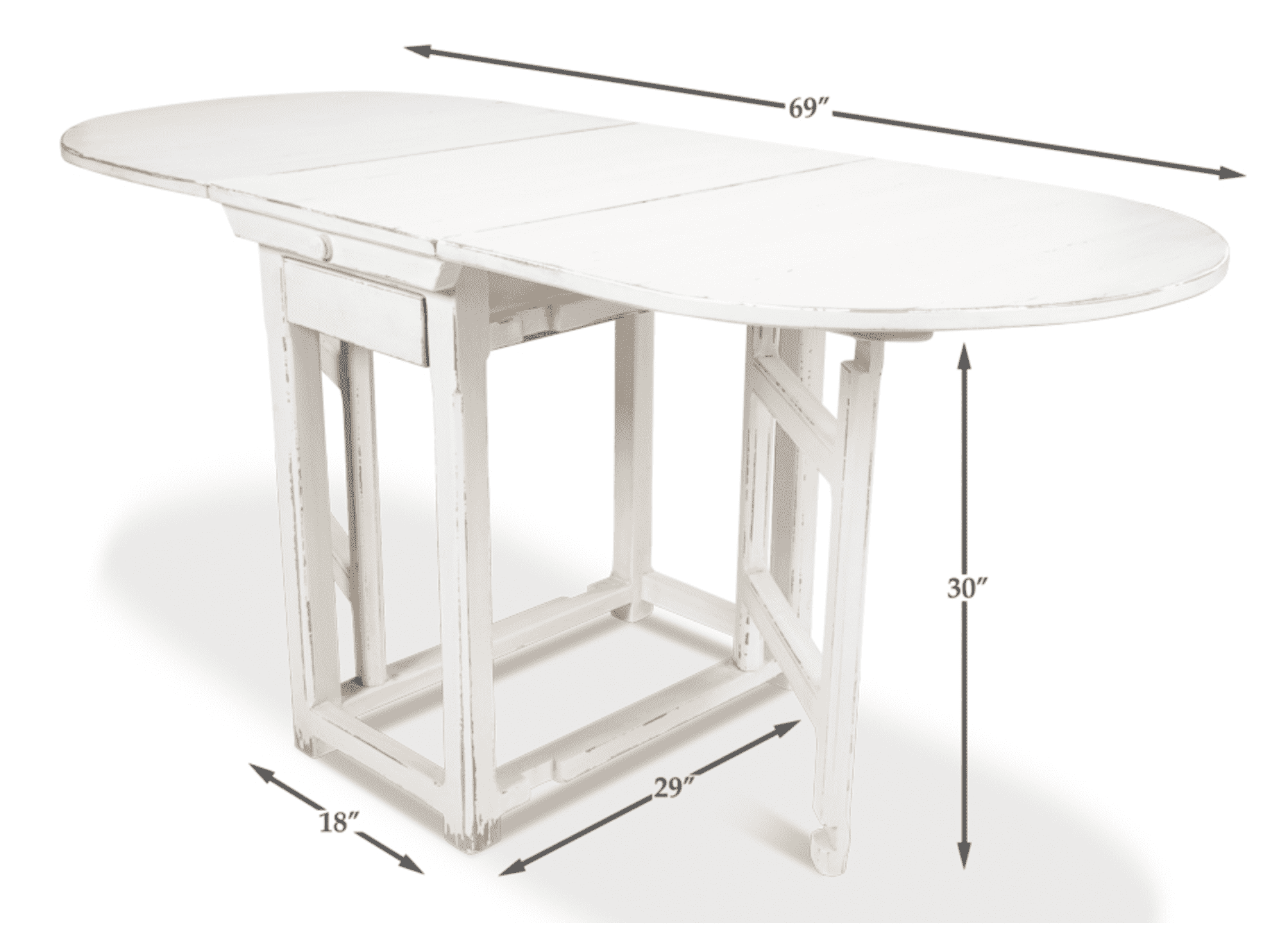 Woodbridge White Drop Leaf Dining Table