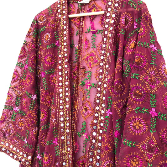 Maroon Kimono Sweater in Ngara