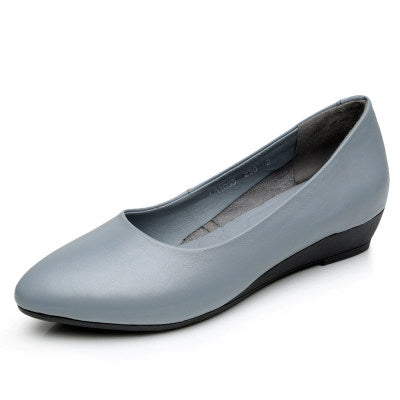 womens leather low heel shoes