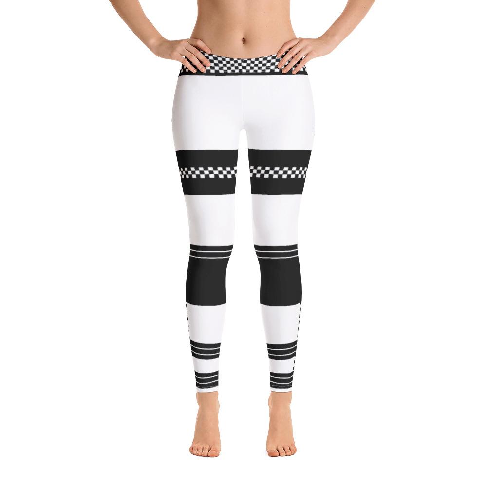 leggings with checkered stripe