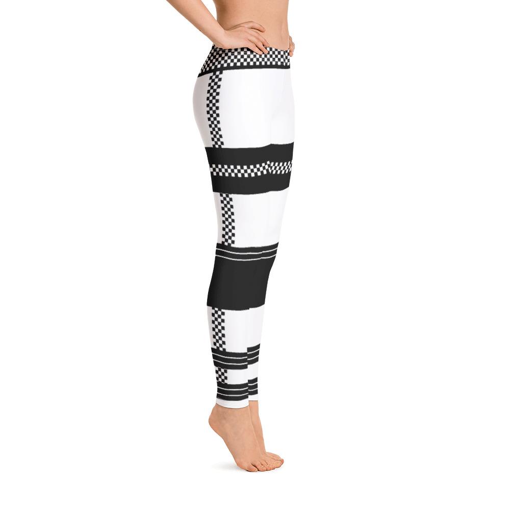 leggings with checkered stripe