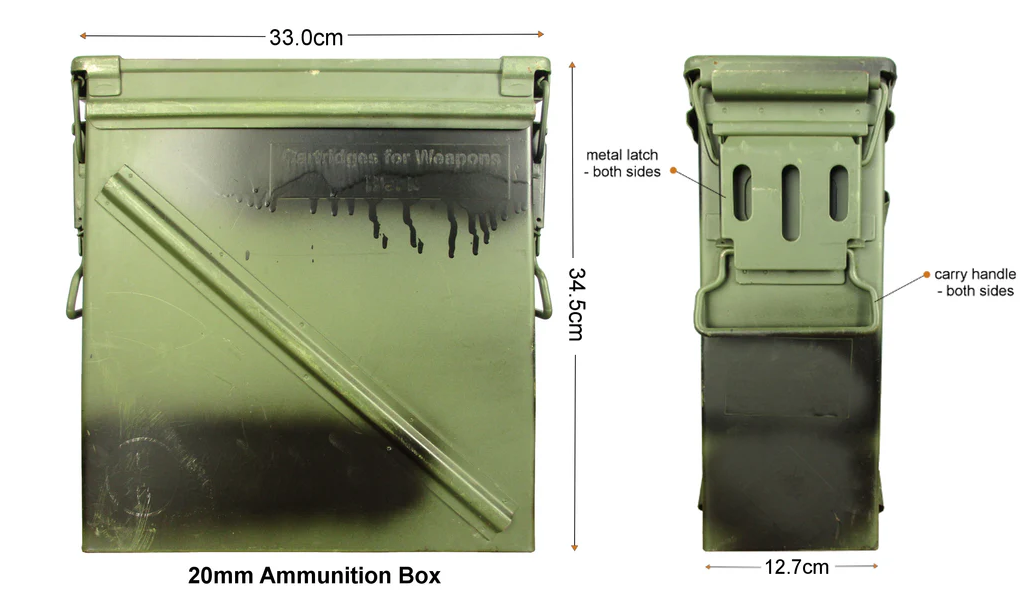 20mm Ammo Box specifications and size