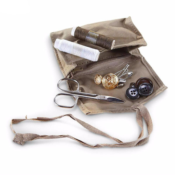Vintage Army Military Sewing Repair Kit Olive Green Scissors Thread Buttons  Pin