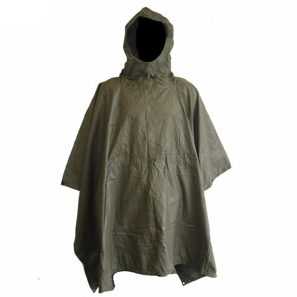 French Olive Rain Poncho Drab