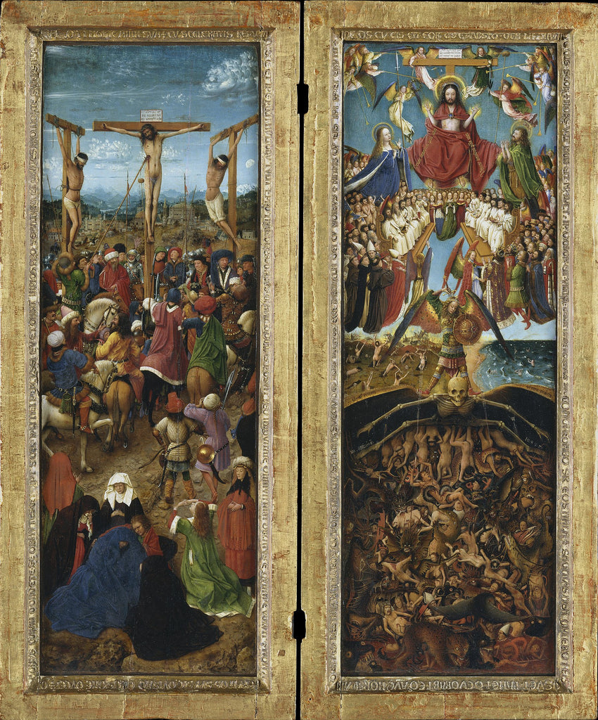 Jan van Eyck, Crucifixion and Last Judgement diptych,