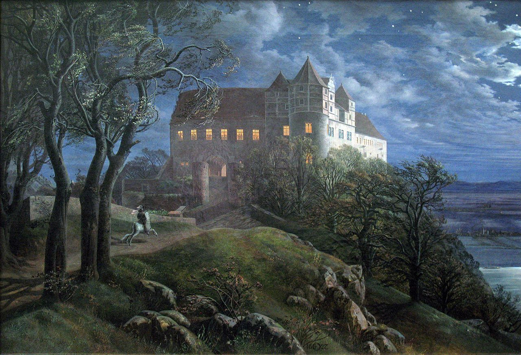 Castle Scharfenberg at Night", 1827, oil on canvas