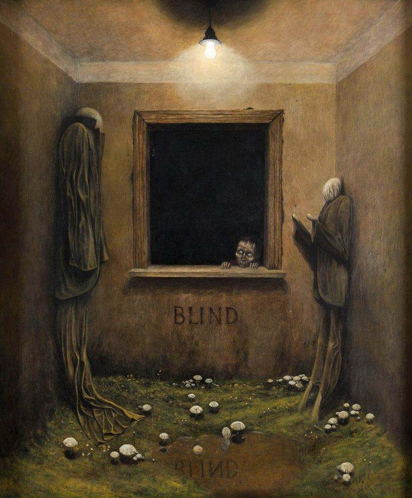blind dark painting creepy art