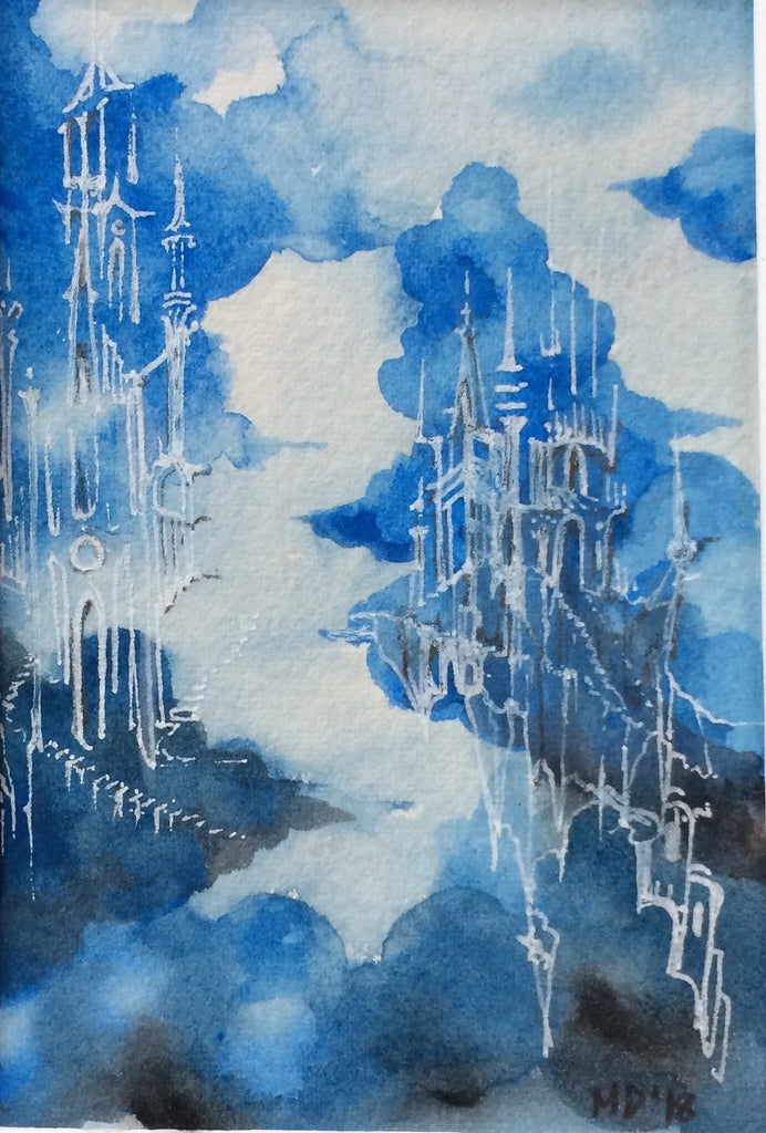 castle art blue