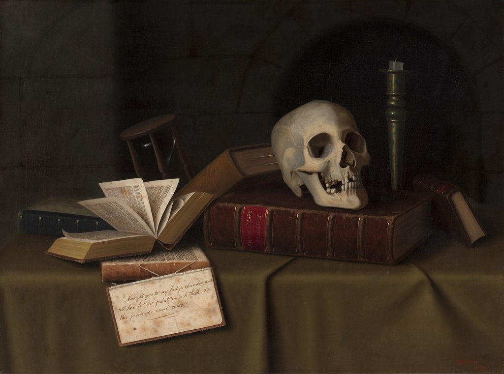 dark skull memento mori art print