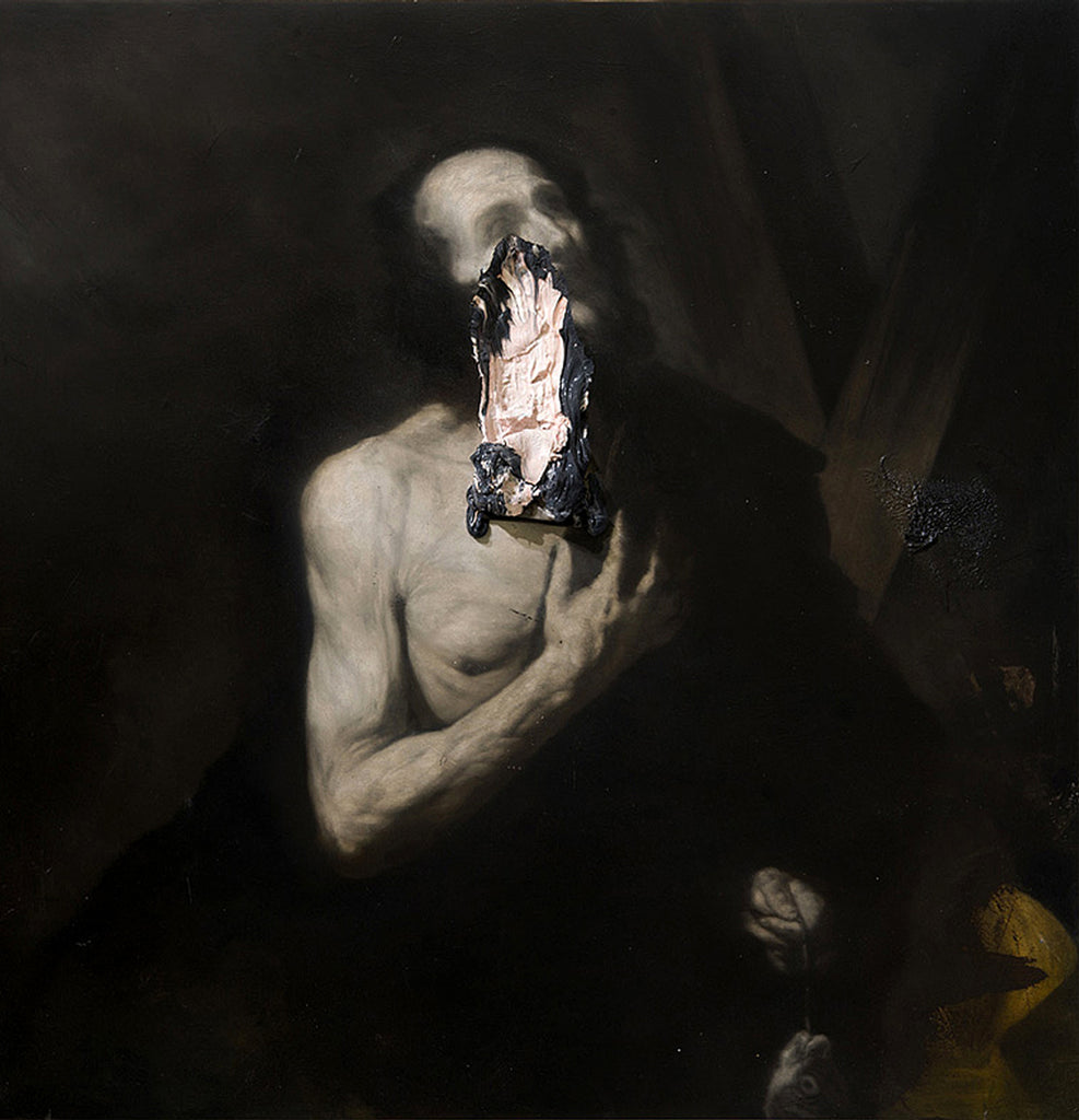 Interno – Jonah 2013, oil on wood, 100 x 100 cm Nicola Samorì 