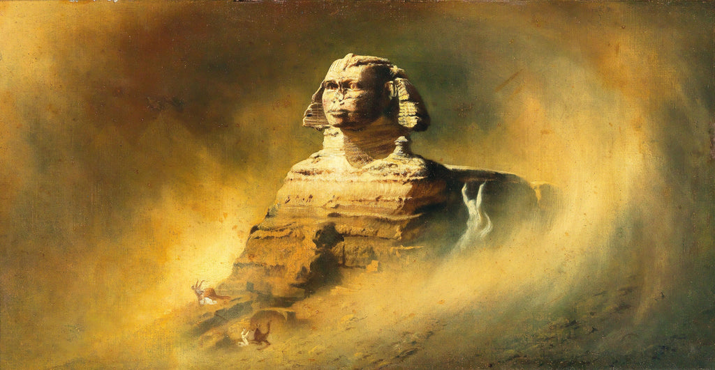 sphinx in sandstorm oil painting karl diefenbach