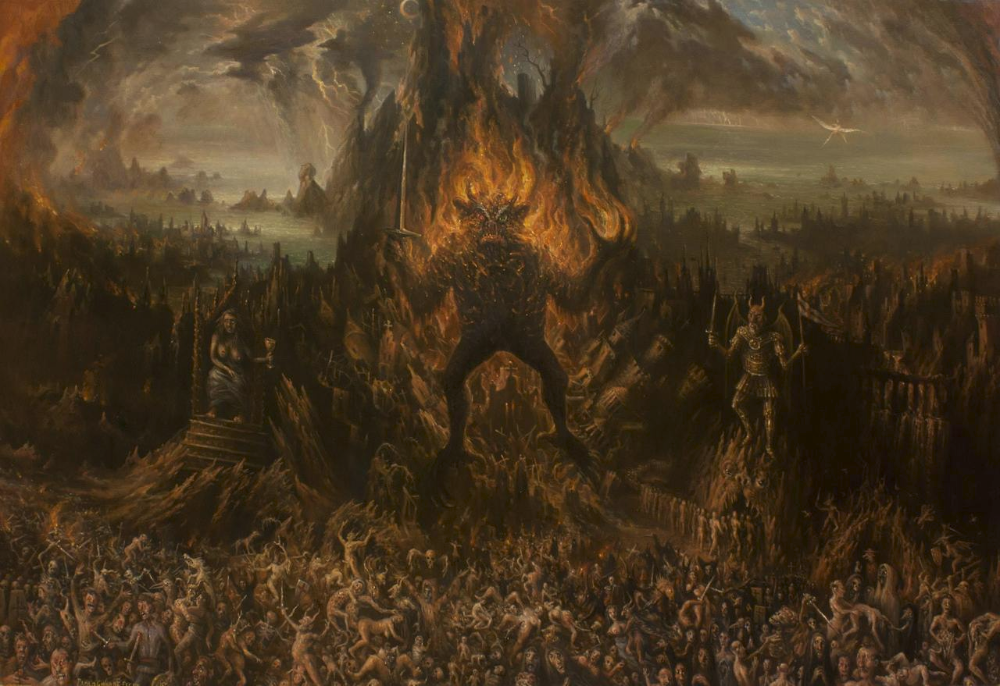 dark art painting monster satanic art