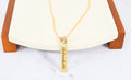 Inspirational Vertical Bar Necklace With Aurora Borealis Crystals In Gold-tone