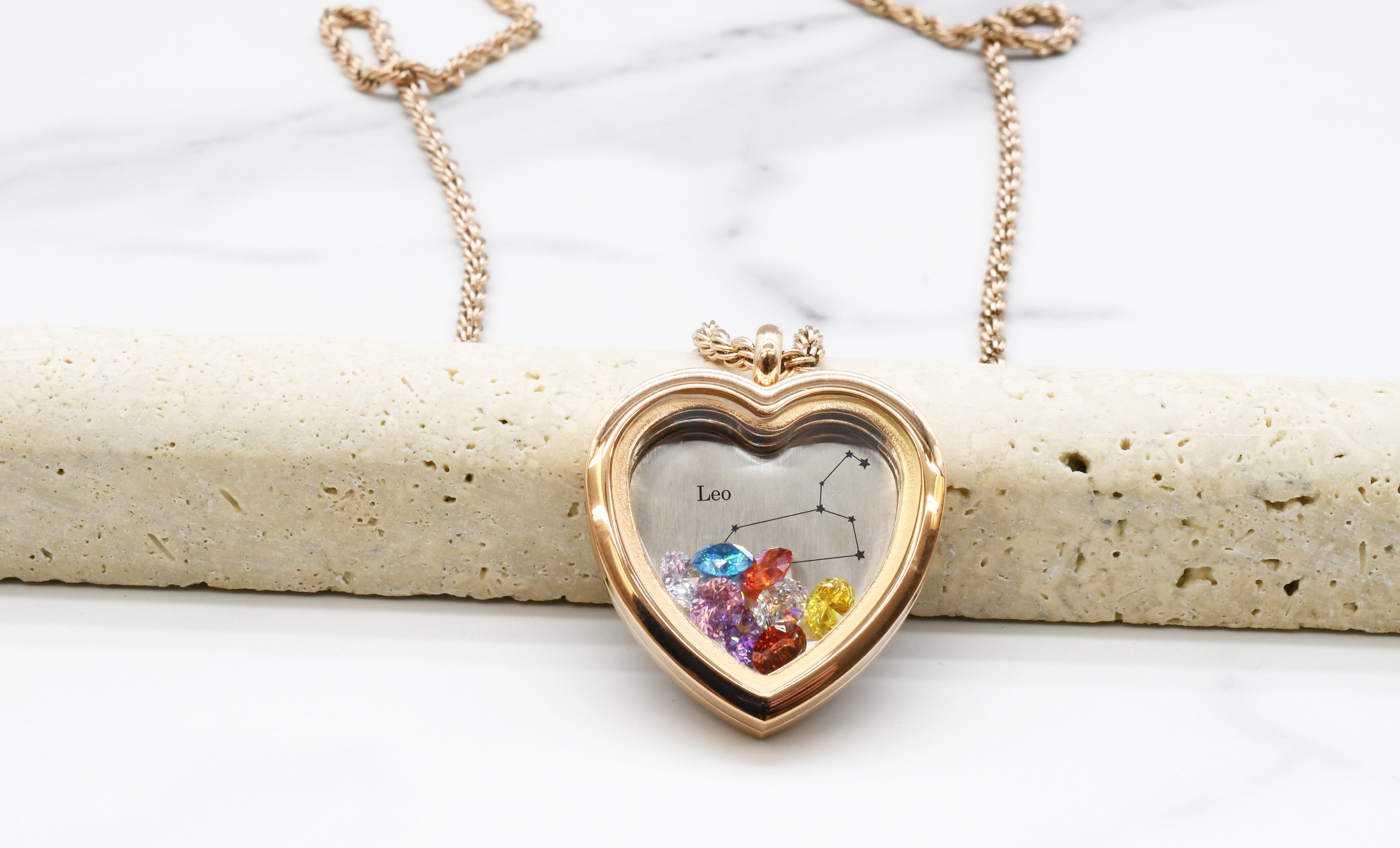 Heart Constellation Locket Necklace By Pink Box