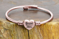 Frontline Appreciation Heart Cable Bracelet in Rose Gold By Pink Box